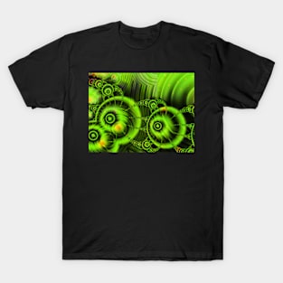 Green Orb Digital Fractal T-Shirt